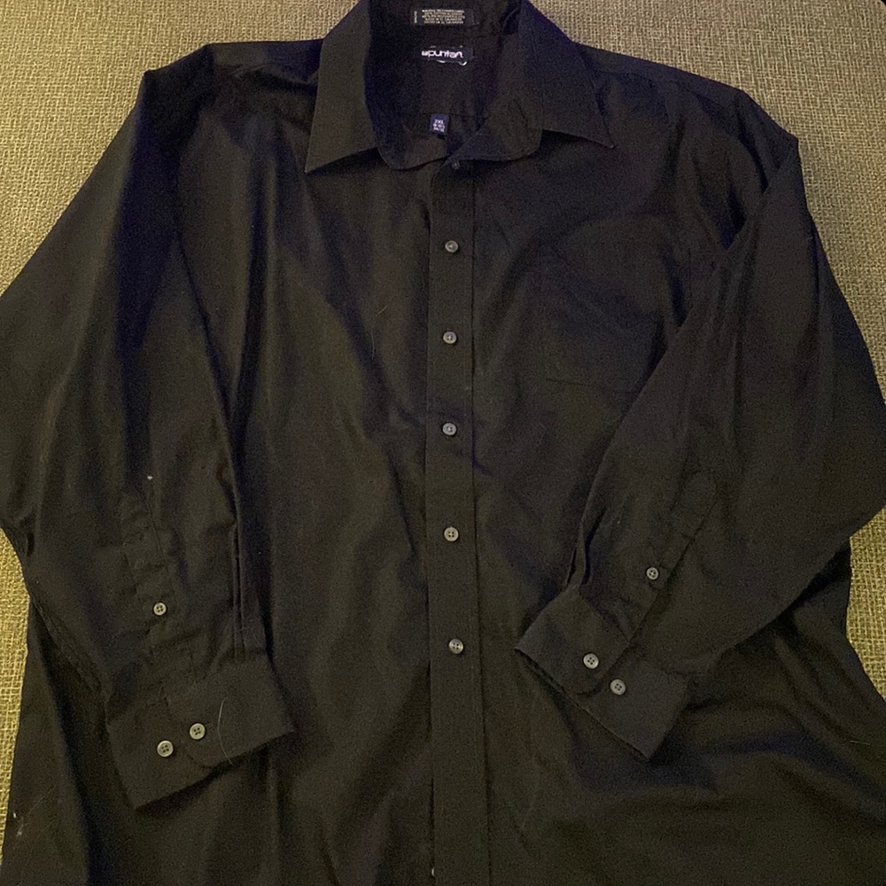 Plus Size Men’s Black Button Down
